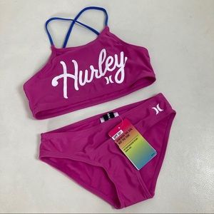 Hurley cute active Fuschia 2 pieces swim outfit 4042